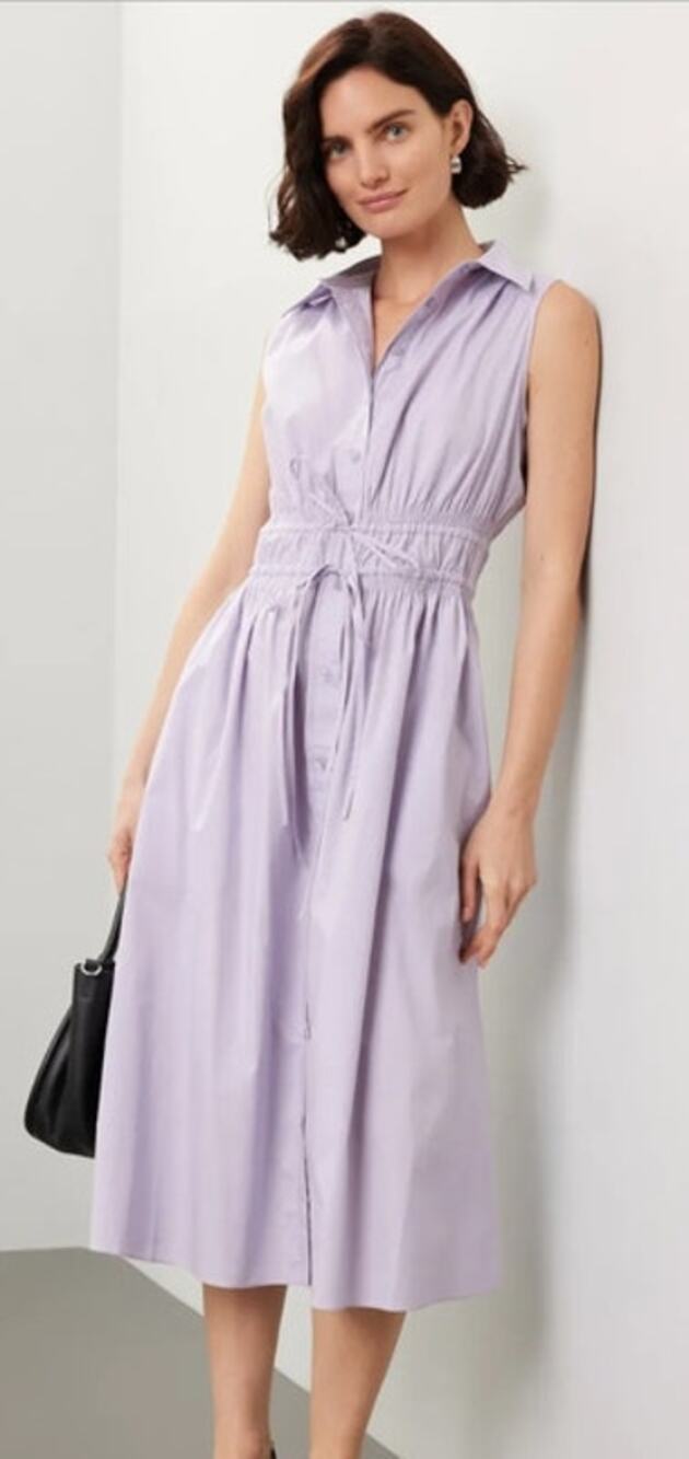 Thakoon Tie Waist Dress Lavender Midi S